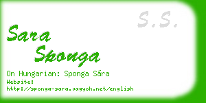 sara sponga business card